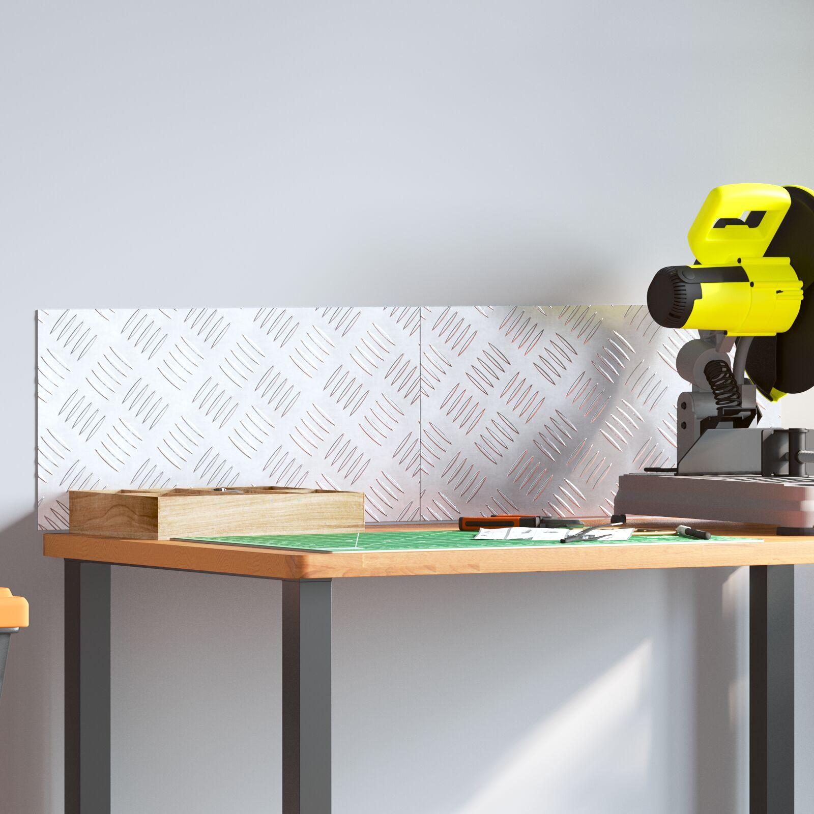 Checker plader 2 stk Sølv 50 x 25 cm Aluminium