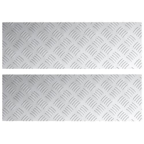 Aluminium Tjekkermønster 2 stk Skridsikker 75x25 cm