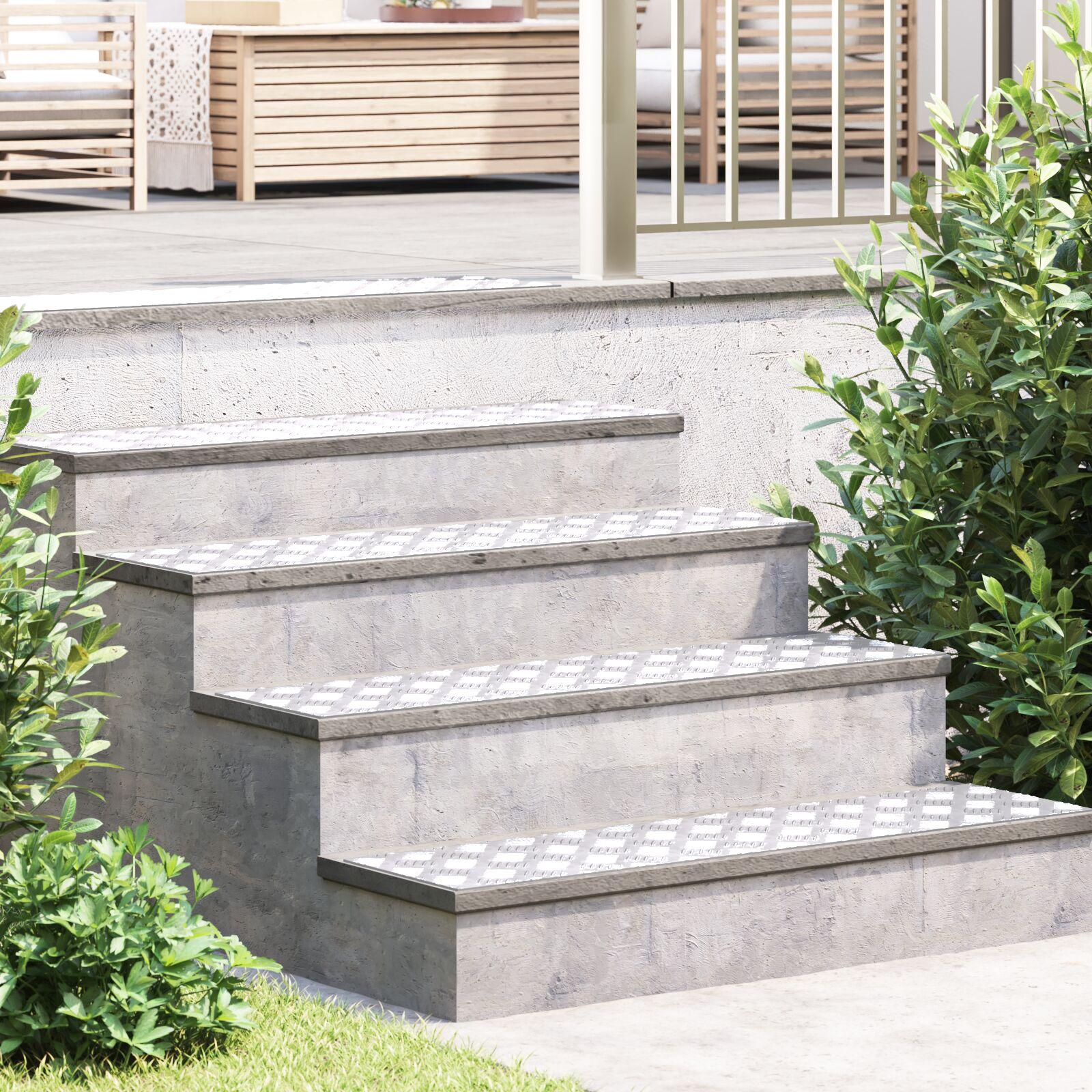 Aluminium Checker Plader 2 stk Skridsikker 100x25 cm