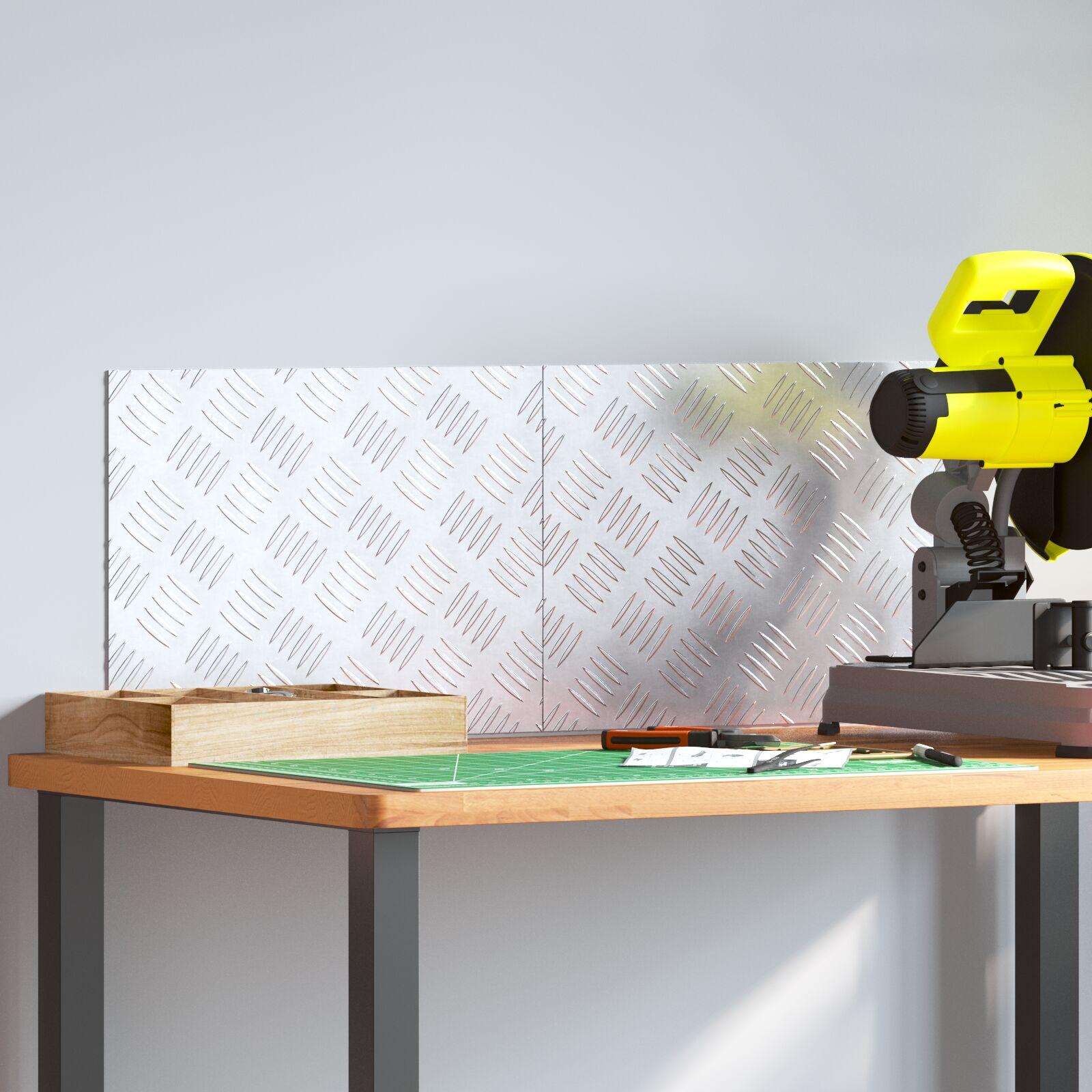 Checker plader 2 stk Sølv 40 x 30 cm Aluminium