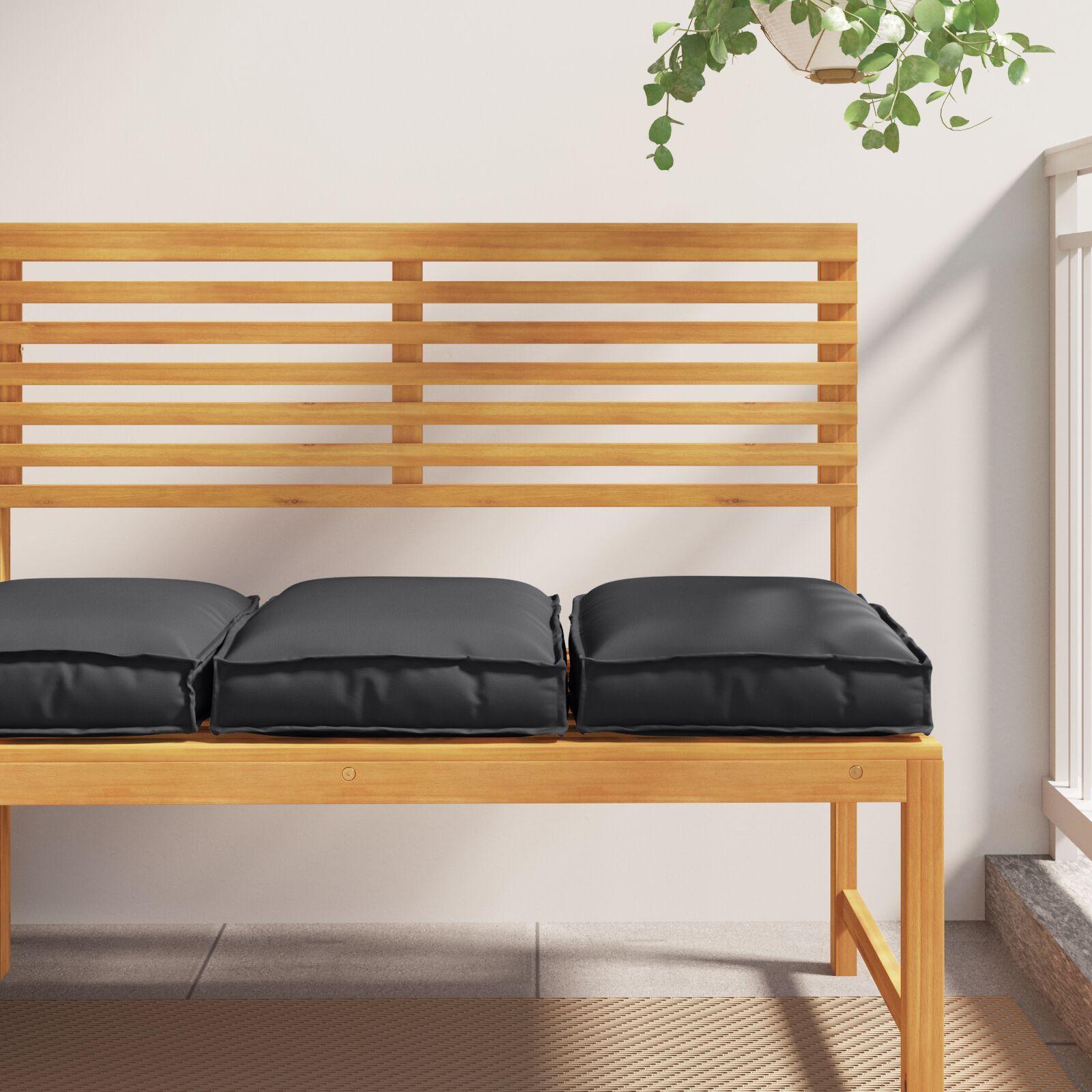 Pallehynde til sæde 2 stk Sort 40 x 40 x 8 cm Oxford stof