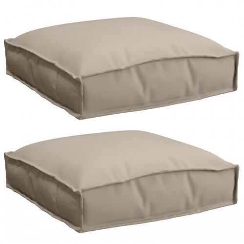 Pallepuder til sæde 2 stk Gråbrun 40x40x8 cm Oxford-stof