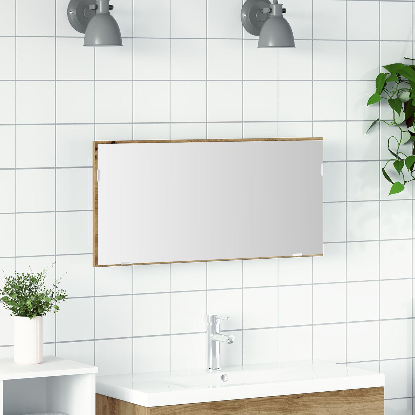 Badeværelsesspejl artisan eg 80 x 8.5 x 37 cm Konstrueret træ