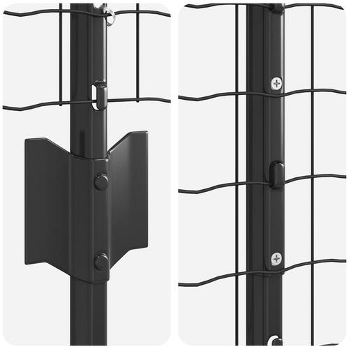 Havehegn Sæt 2 Pak Grå Metal 10 x 1 m Holdbart Havehegn