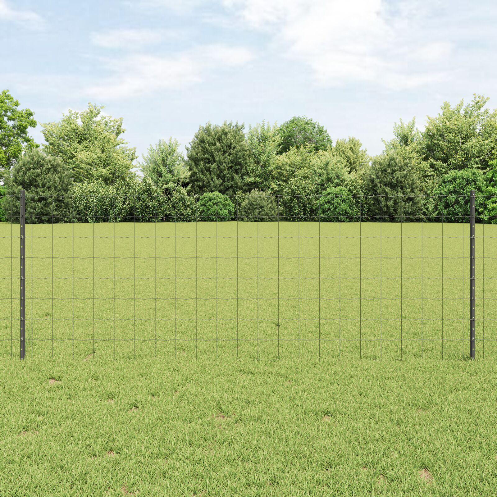 Svejset trådhegn 25 × 0,8 m - PVC-belagt stål, grå mesh
