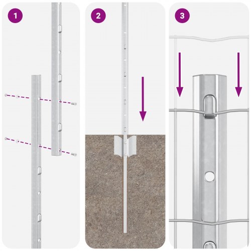 Have Hegn Rulle Sæt Sæt af 2 Galvaniseret stål 10 x 1.5 m Robust