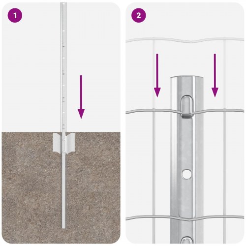 Havehegn Sæt Sæt af 2 Galvaniseret Galvaniseret stål 10 x 0.4 m