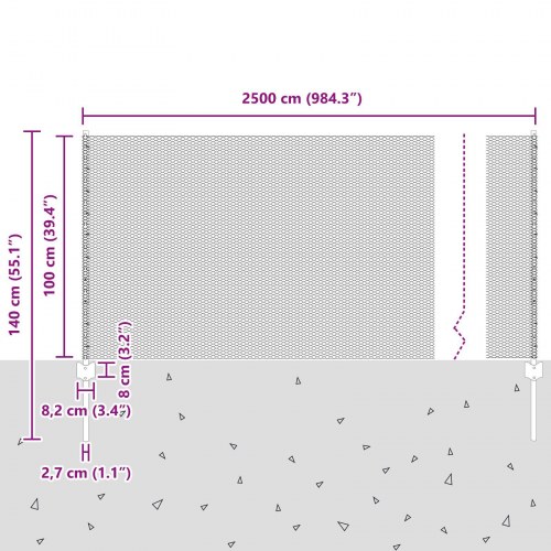 Havehegn Sæt Sæt med 2 Grå Metal 25 x 1 m Holdbar Metalhegn