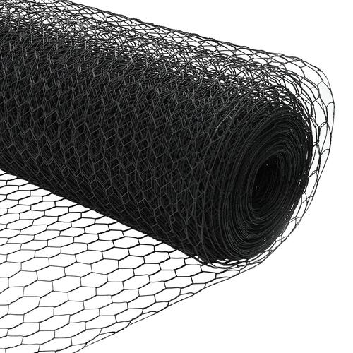 Havehegn Sæt Sæt af 2 Grå Pulverlakeret Stål 25 x 1.5 m