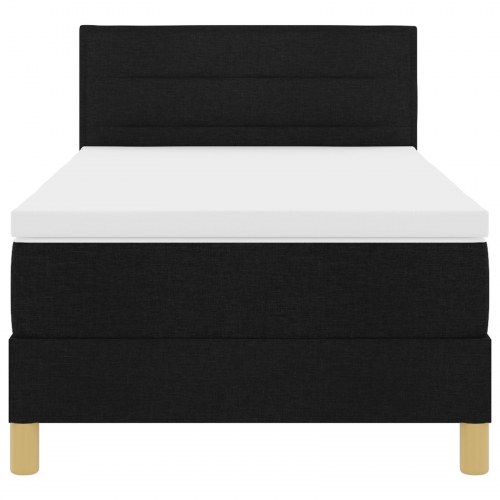 Box Spring Seng med Madras Sort 100x200 cm Stof