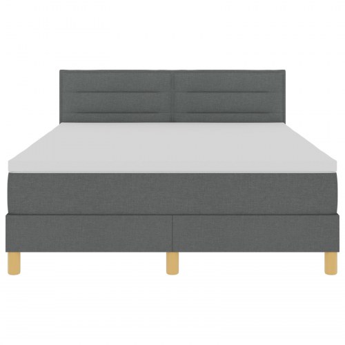 Box Spring Seng med madras Mørkegrå 160x200 cm Stof