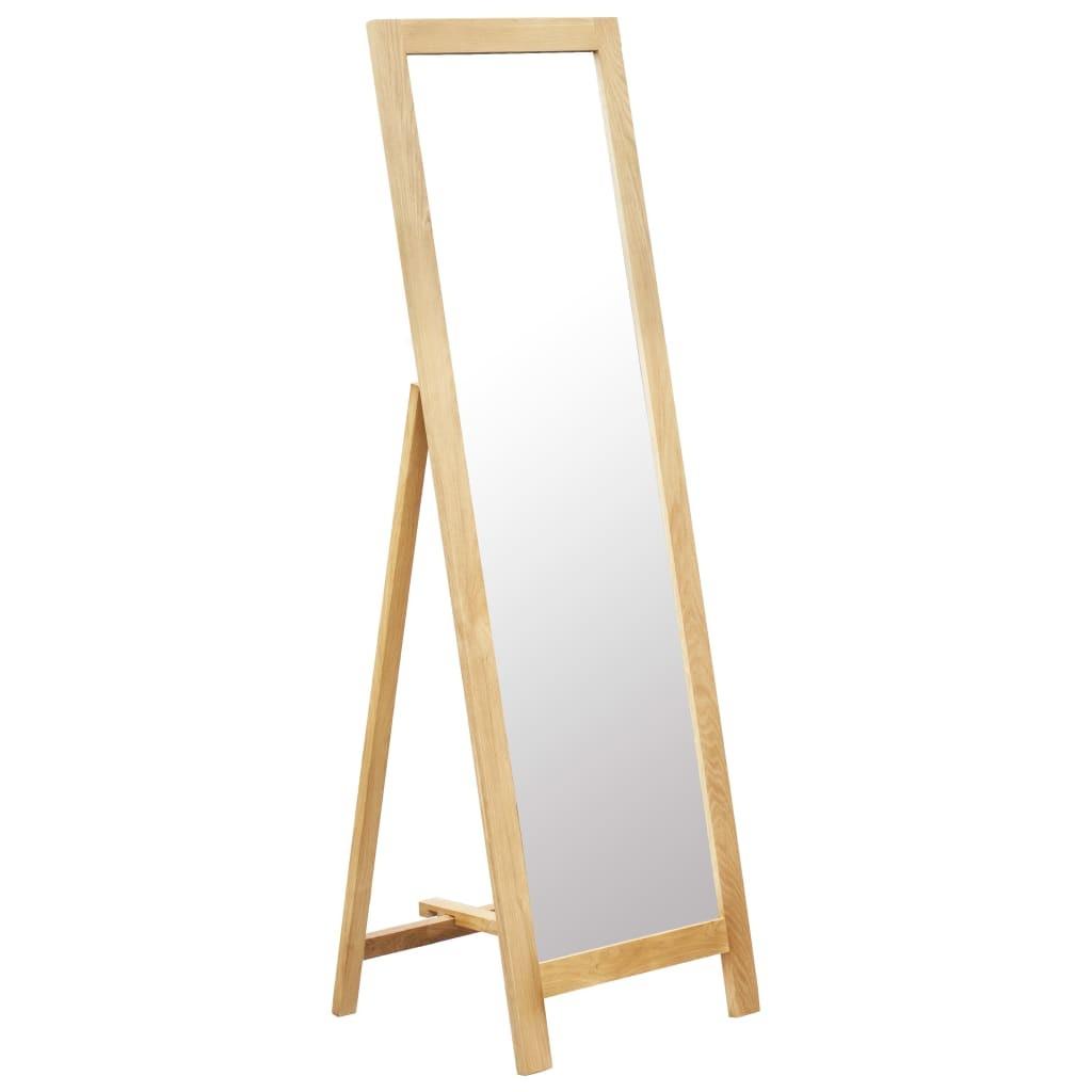 Fritstående spejl 48 x 46,5 x 150 cm massivt egetræ