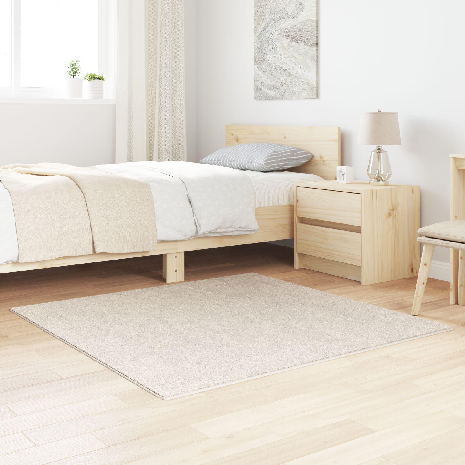 Anti-slip Shaggy tæppe Creme 120 x 120 cm PP
