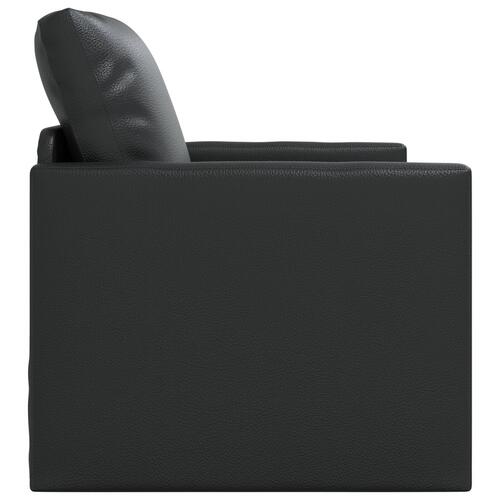 Floor Sofa Bed 2-i-1 Sort 74x77x81 cm Kunstlæder