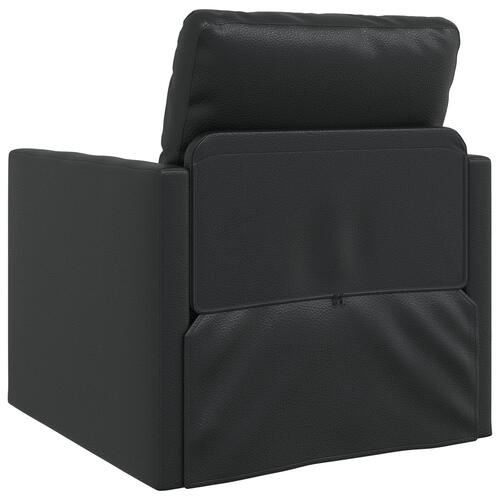 Floor Sofa Bed 2-i-1 Sort 74x77x81 cm Kunstlæder