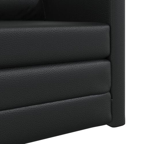Floor Sofa Bed 2-i-1 Sort 74x77x81 cm Kunstlæder