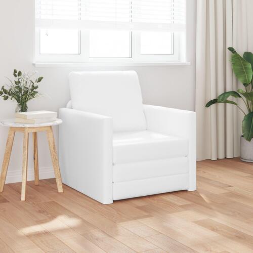 Gulv Sofa Bed 2-i-1 Hvid 74x77x81 cm Kunstlæder