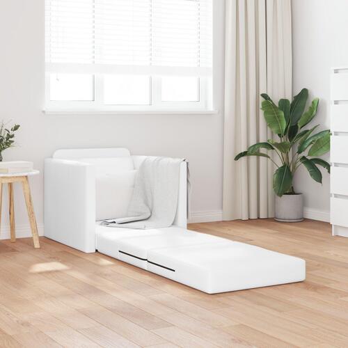 Gulv Sofa Bed 2-i-1 Hvid 74x77x81 cm Kunstlæder