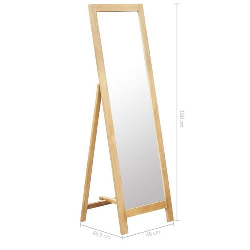 Fritstående spejl 48 x 46,5 x 150 cm massivt egetræ