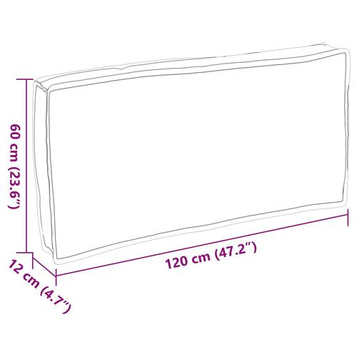 Pallet Pude til Sæde/Lænd Antracitgrå 120x60x12 cm Oxford Stof