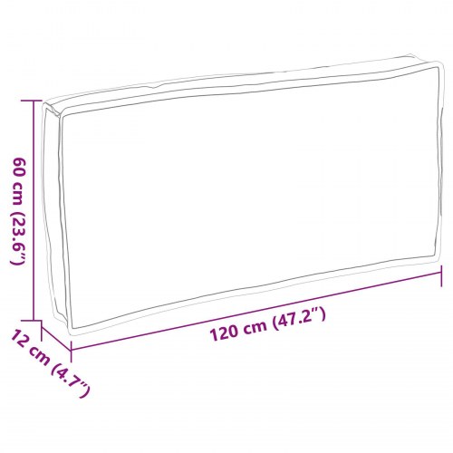 Pallepude til sæde/rygstøtte beige 120x60x12 cm Oxford stof