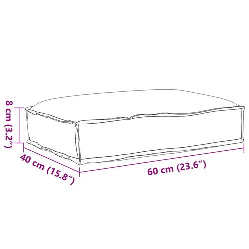 Pallepude til Sæde Beige 60x40x8 cm Oxford Stof