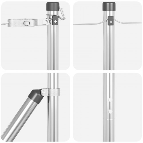 Hegnspæle 7 pcs Ø32 mm 190 cm Galvaniseret Stål