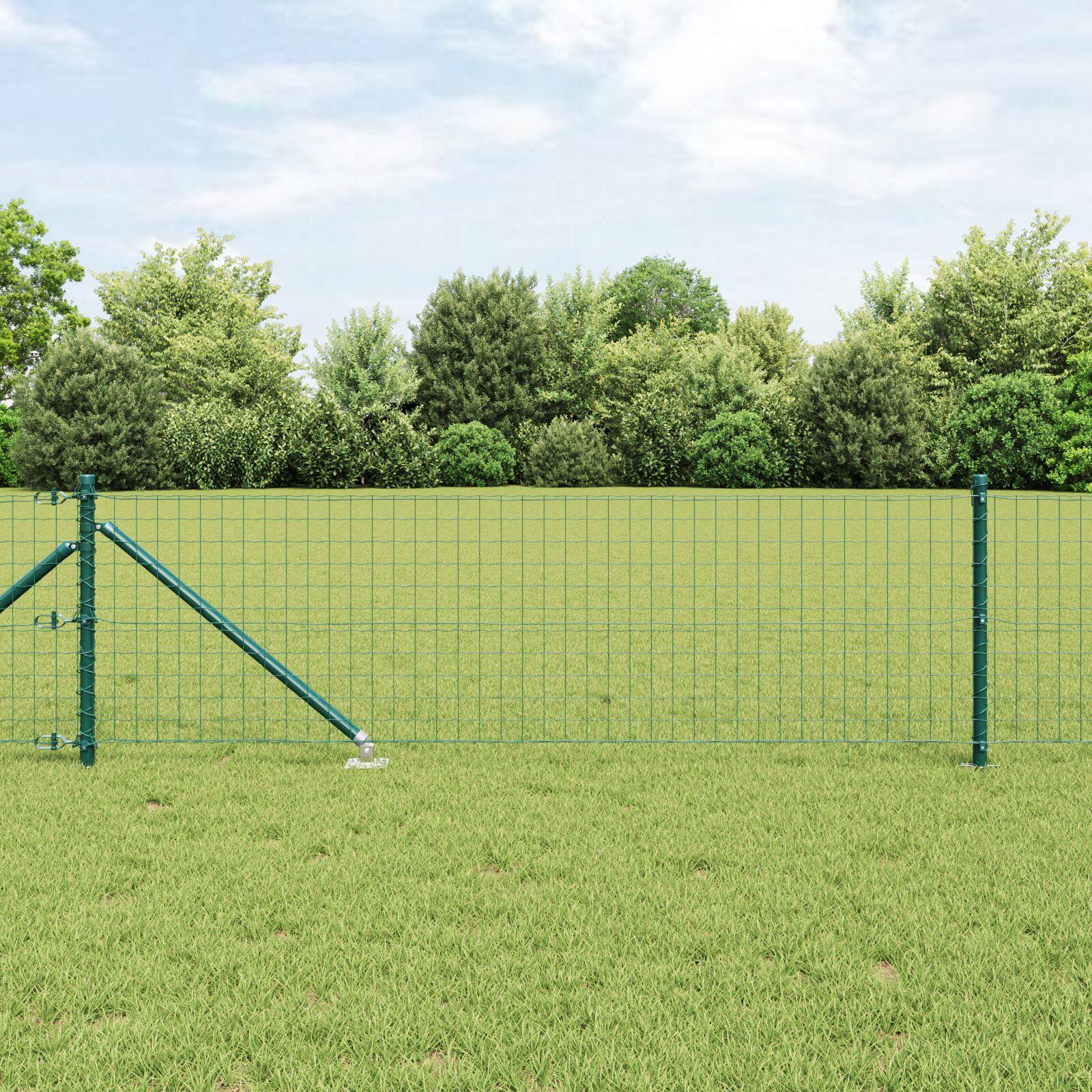 Hegns stolper med spike 7 stk Ø32 mm 100 cm galvaniseret stål