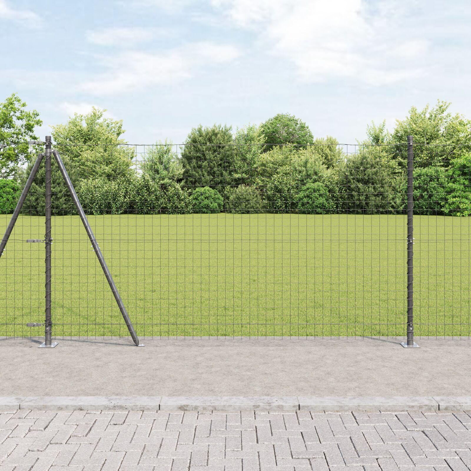 Hegn Stolper Sæt 26 stk Grå Beton 3.2 x 3.2 x 78.5 cm Holdbare