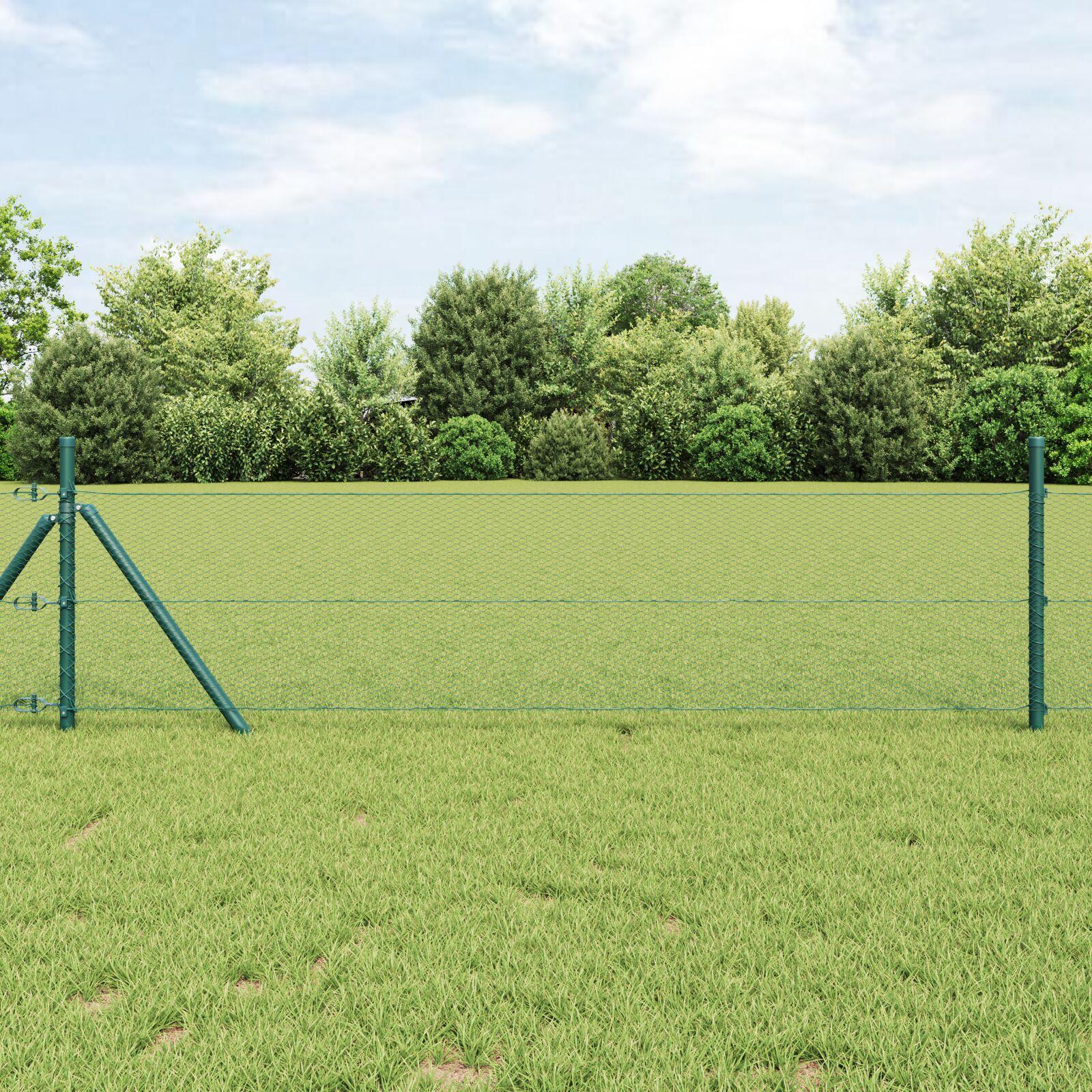 Hexagon hegn - grøn PVC 0,8 × 10 m havehegn