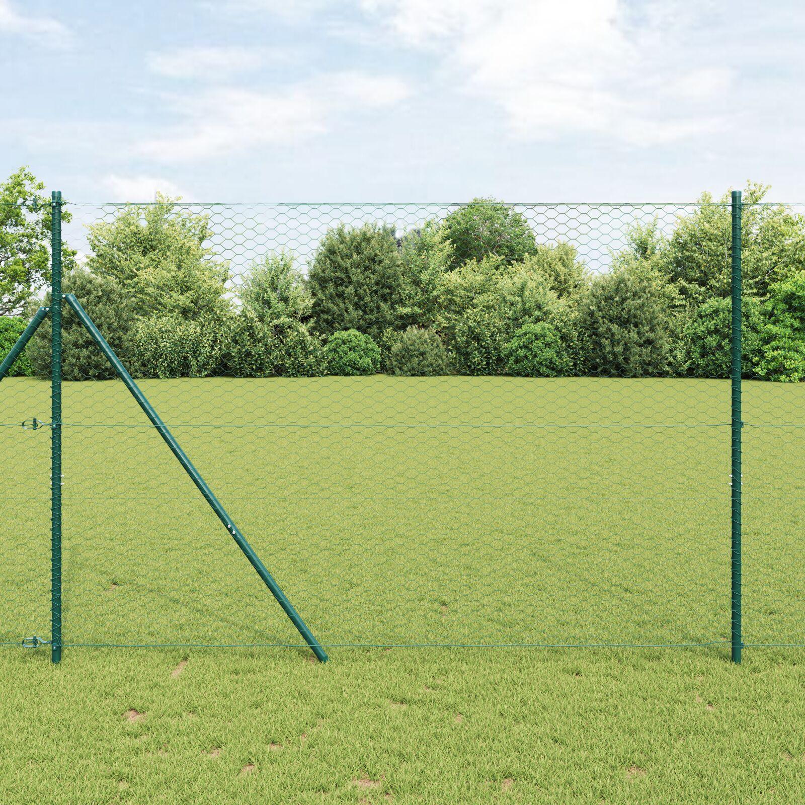 Sekskantet hegn Grøn 1.6 x 25 m Stål
