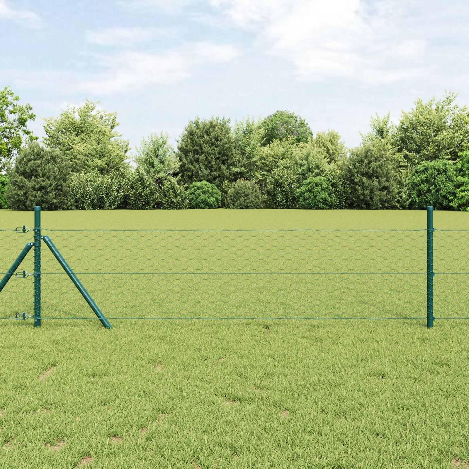 Hexagon Stakit Grøn 0.4x50 m Stål