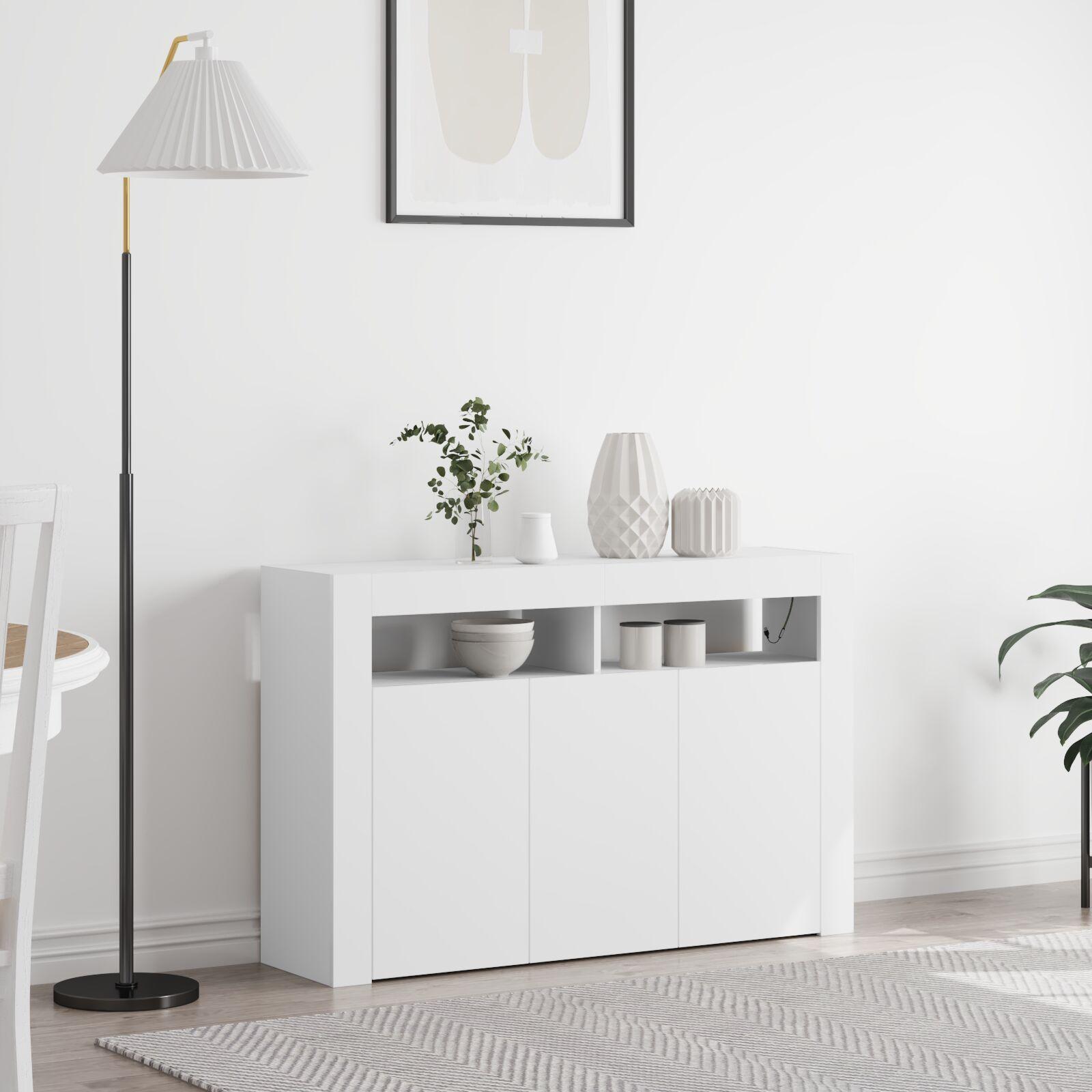 Hvidt Skab Hvid Konstrueret træ 116 x 30 x 75 cm Moderne