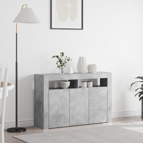 Skænk Beton grå Konstrueret træ 116 x 30 x 75 cm Rektangulær