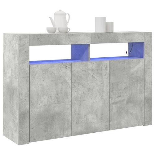 Skænk Beton grå Konstrueret træ 116 x 30 x 75 cm Rektangulær