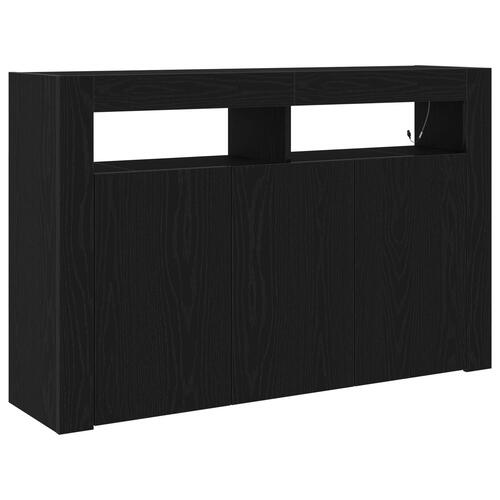 Skænk Sort egetræ Ingeniørtræ 116 x 30 x 75 cm Moderne skænk