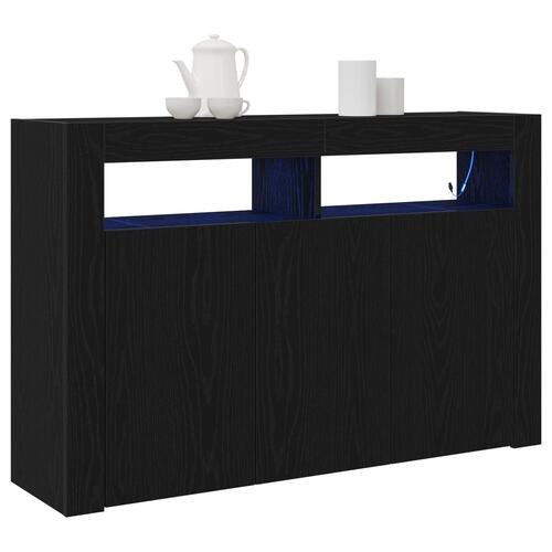 Skænk Sort egetræ Ingeniørtræ 116 x 30 x 75 cm Moderne skænk