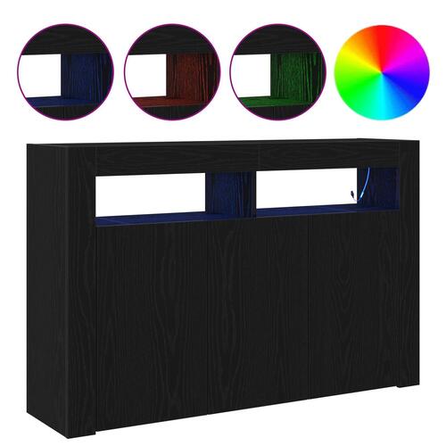 Skænk Sort egetræ Ingeniørtræ 116 x 30 x 75 cm Moderne skænk