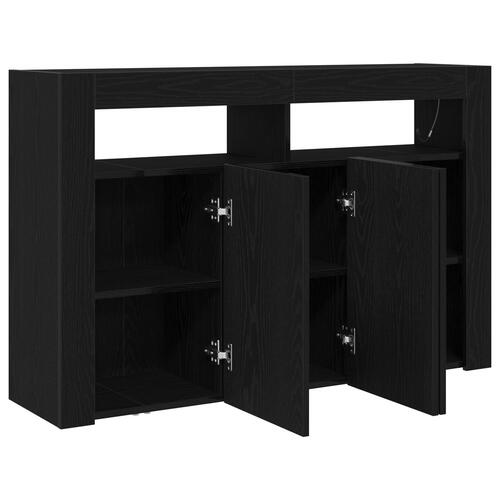 Skænk Sort egetræ Ingeniørtræ 116 x 30 x 75 cm Moderne skænk