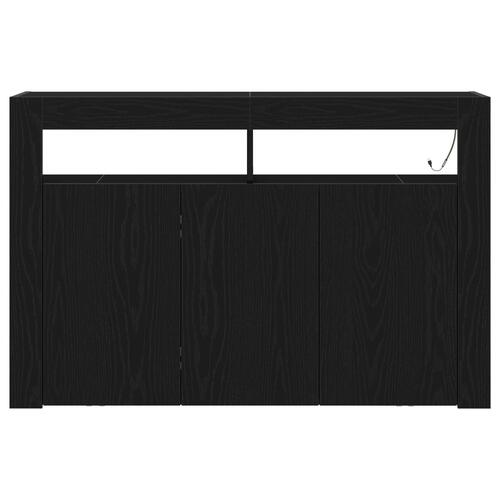 Skænk Sort egetræ Ingeniørtræ 116 x 30 x 75 cm Moderne skænk