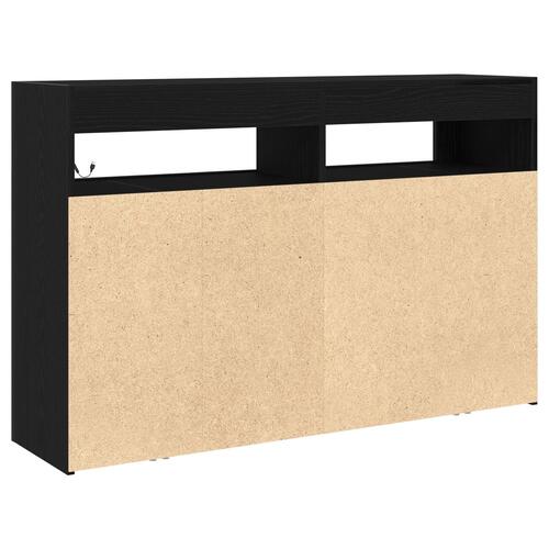 Skænk Sort egetræ Ingeniørtræ 116 x 30 x 75 cm Moderne skænk