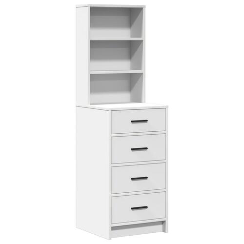 2 Delt Dressing Table Set med LED Hvid Ingenieret Træ