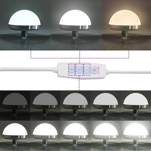 2-Piece Makeupbord Sæt med LED i Slidt Træ Finish