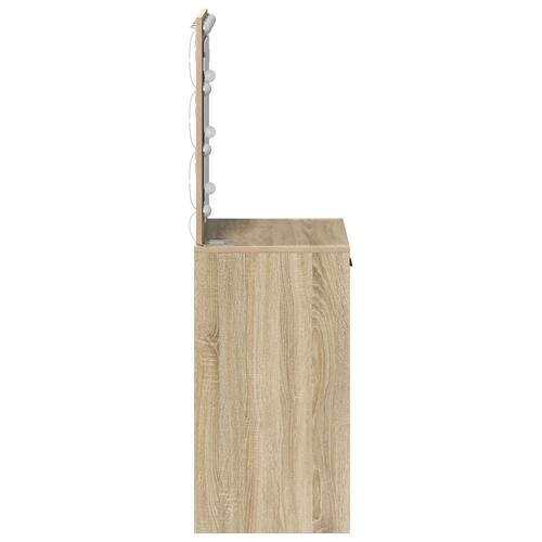 Sminkebord med LED-lys Sonoma Egetræ 50x41x135 cm