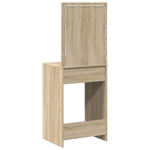 Sminkebord med LED-lys Sonoma Egetræ 50x41x135 cm