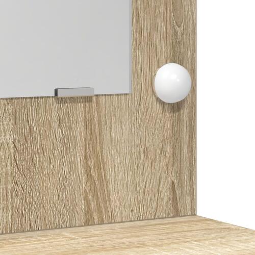 Sminkebord med LED-lys Sonoma Egetræ 50x41x135 cm