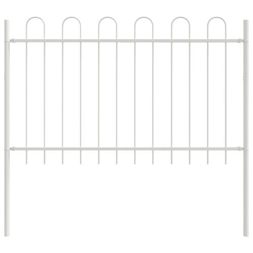 Hvidt Havehegn med Hoop Top, 8.5x1 m, Stål
