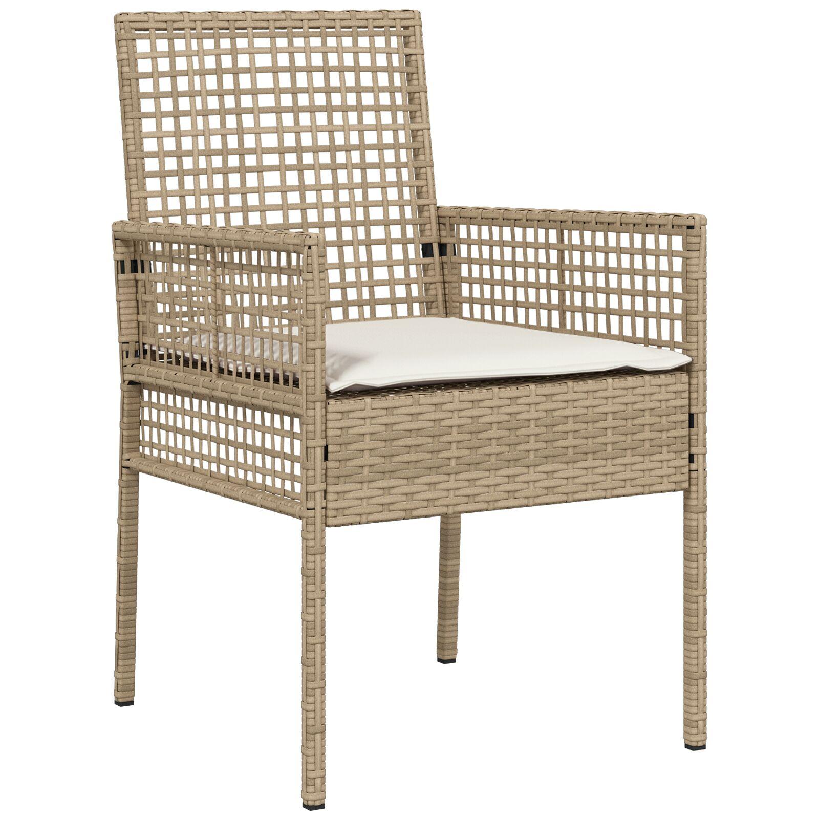 5-delte Have Spisesæt Beige Polyrattan