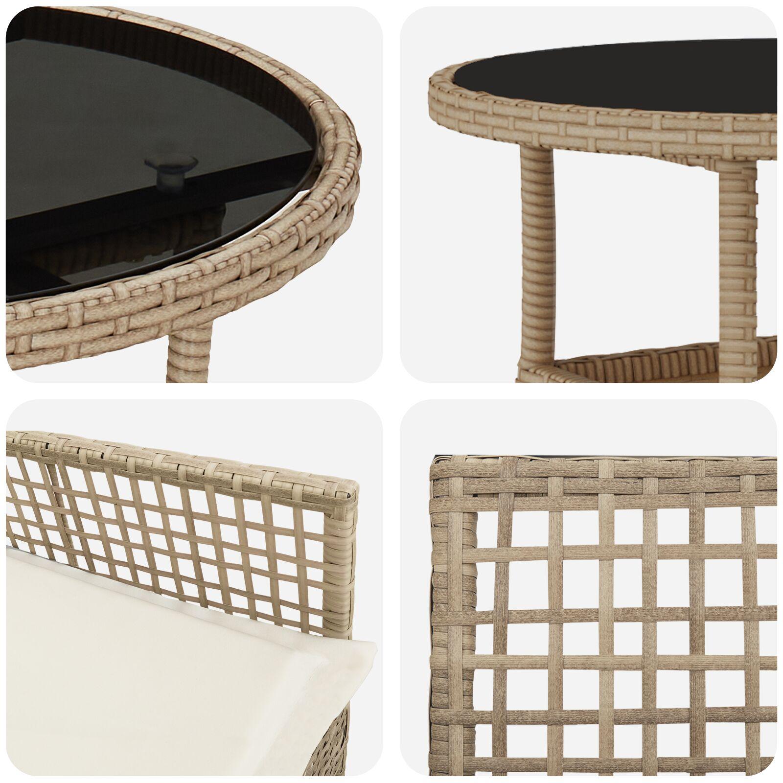 5-delte Have Spisesæt Beige Polyrattan