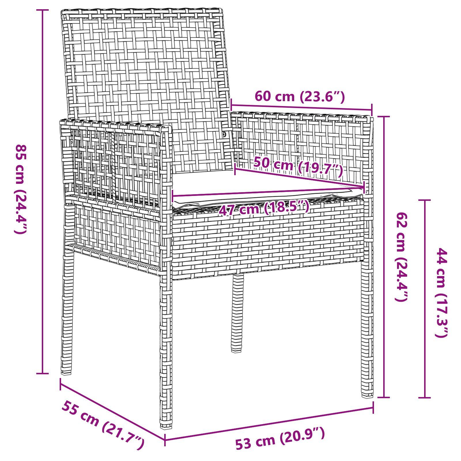 5-delte Have Spisesæt Beige Polyrattan